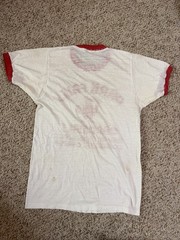 Vintage 80s Graphic Sheer Ringer Tee T Shirt Park Falls Wisconsin Cardinals