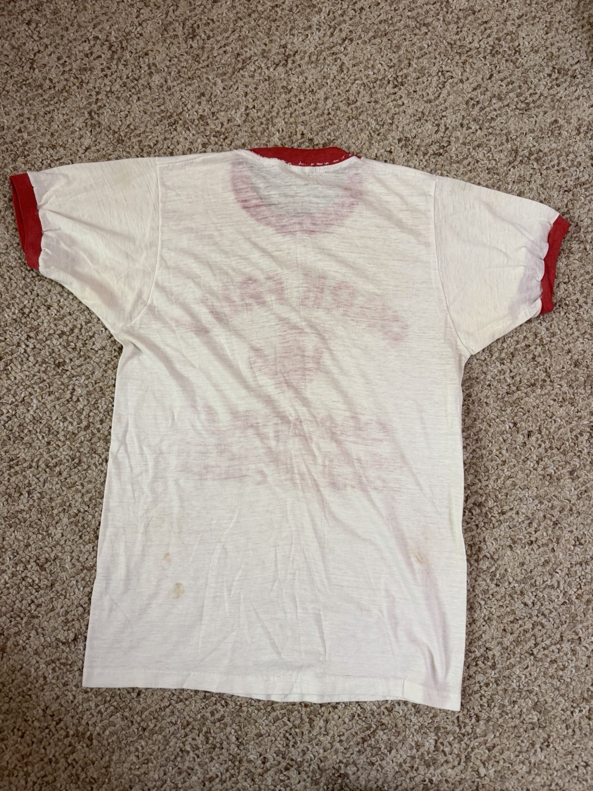 Vintage 80s Graphic Sheer Ringer Tee T Shirt Park Falls Wisconsin Cardinals gallery