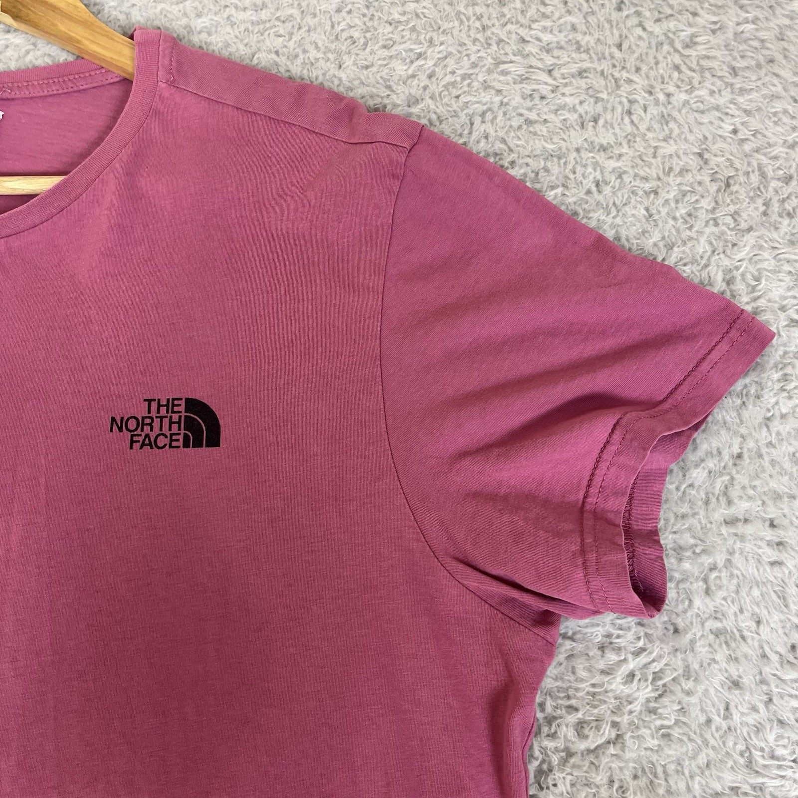 The North Face T Shirt Mens 2XL Pink Logo Short Sleeve Outdoors Hiking Walking gallery