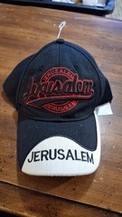 Baseball hat Jerusalem Baseball Hat Red Black White Adjustable StrapBack Cap OBO