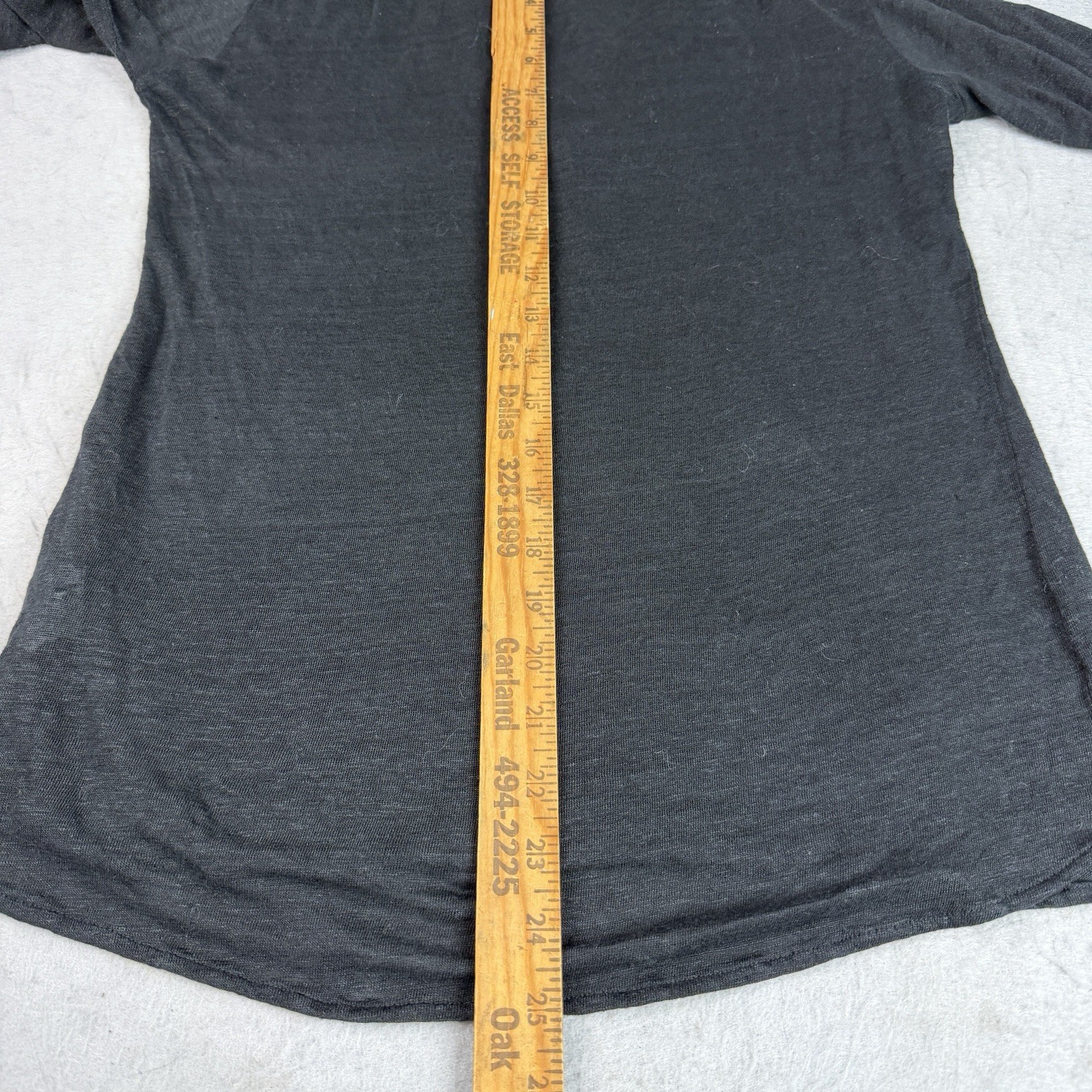NM Luxury Essentials Linen Top Tee Popover Men XS/S V Neck Cuffed Semi Sheer gallery