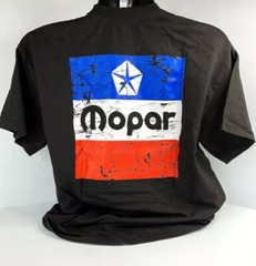 Black T-Shirt w/ Large Red White & Blue 1972 Mopar Logo / Emblem (Licensed)