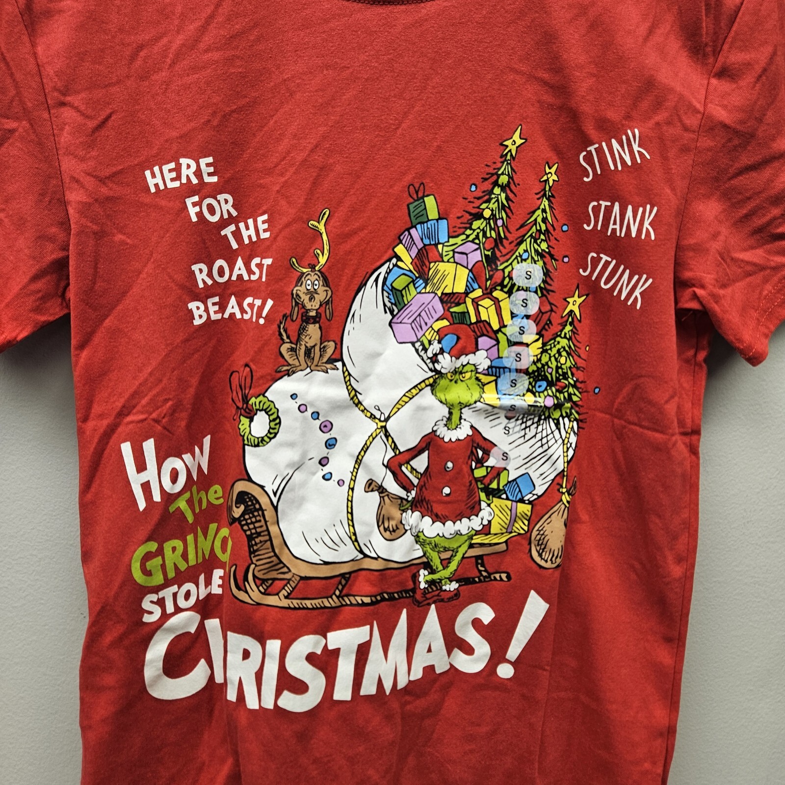 Unisex How The Grinch Stole Christmas T-Shirt 'Red' / Dr. Seuss / Size Small NWT gallery