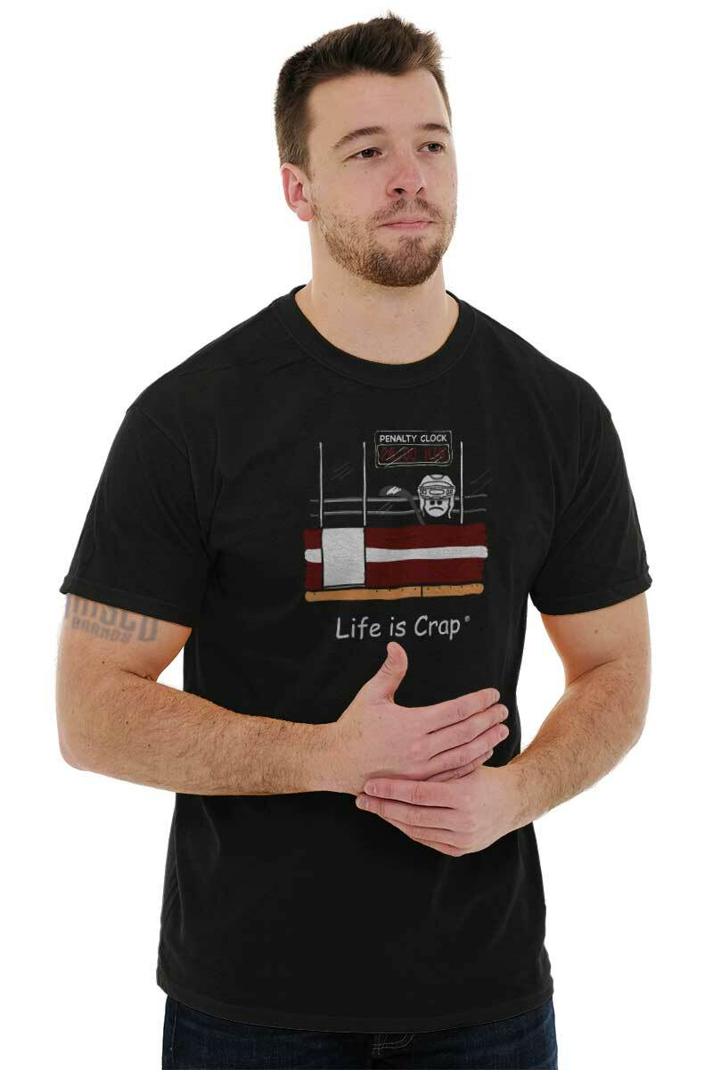 Life is Crap Hockey Penalty Box Sports Gift Mens Short Sleeve Crewneck Tee gallery