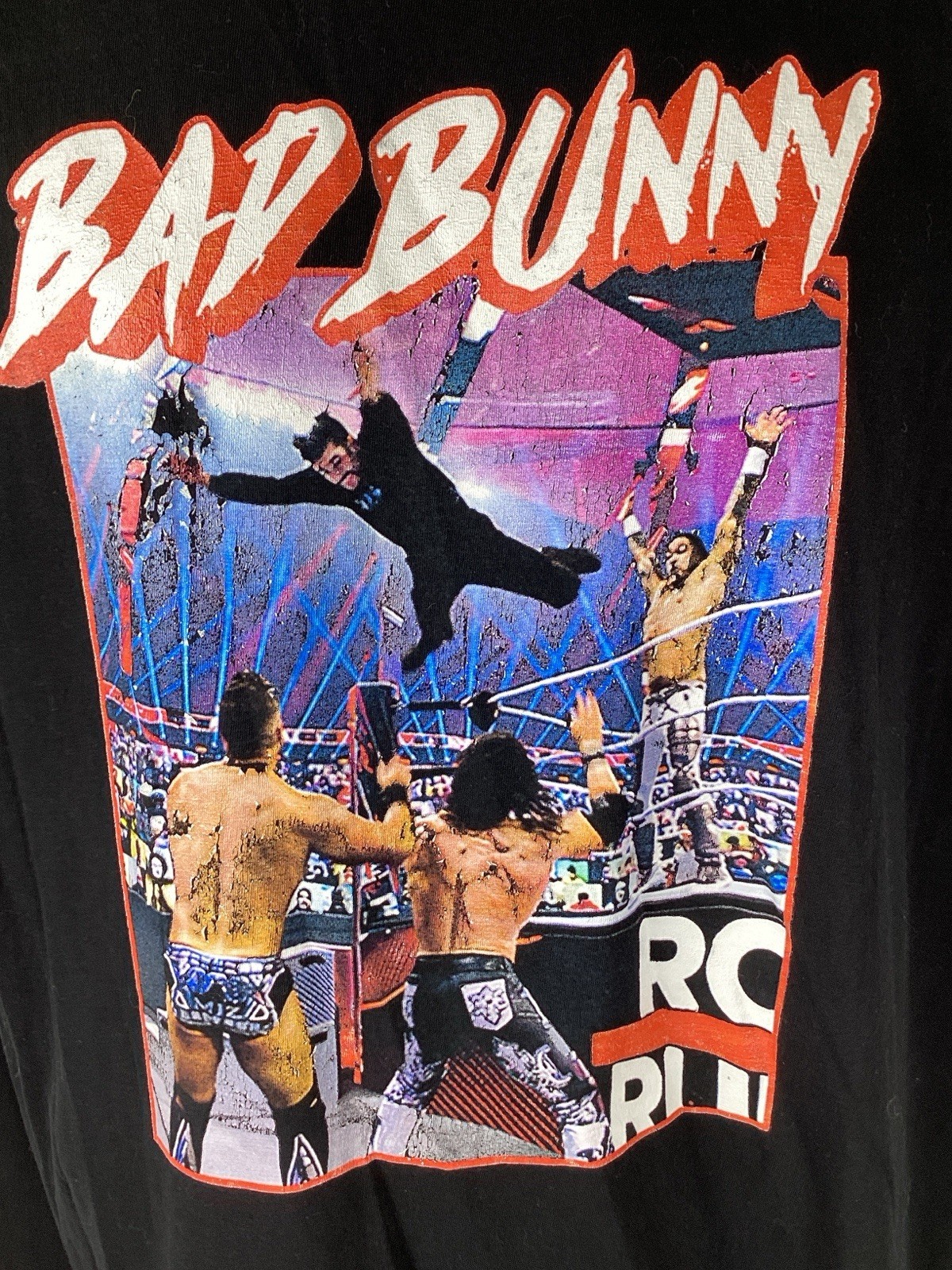 Bad Bunny WWE Royal Rumble Splash T-shirt XL Wrestling gallery