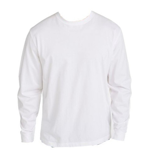 Men’s Long Sleeve Crew Neck T-SHIRT Size 5XL 6XL White