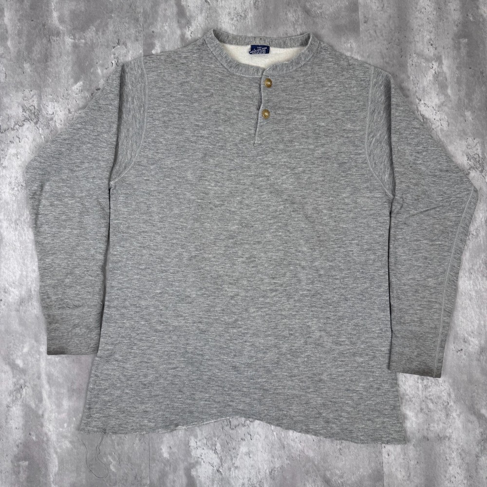 Vintage Duofold Two Layer Henley Shirt Mens Large Gray Wool Base Thermal 70s 80s