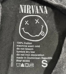Nirvana Shirt Unisex Small Heather Black Smiley Front Graphic Distressed 2022