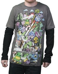 Dunkelvolk Mens Gray Jaley Gargoyle Peruvian Contemporary Art LongSleeve T-Shirt