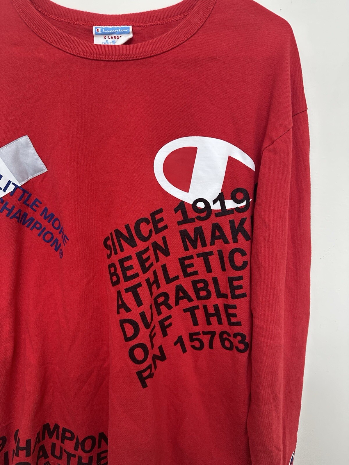 Vintage 90s Champion Ref Long Sleeve T-shirt Spellout Logo XL gallery