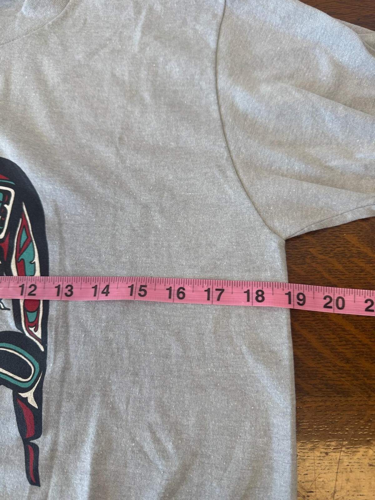 Vintage Killer Whale Alaska Shirt Mens Medium Gray TeeJays Native Graphic 90s gallery