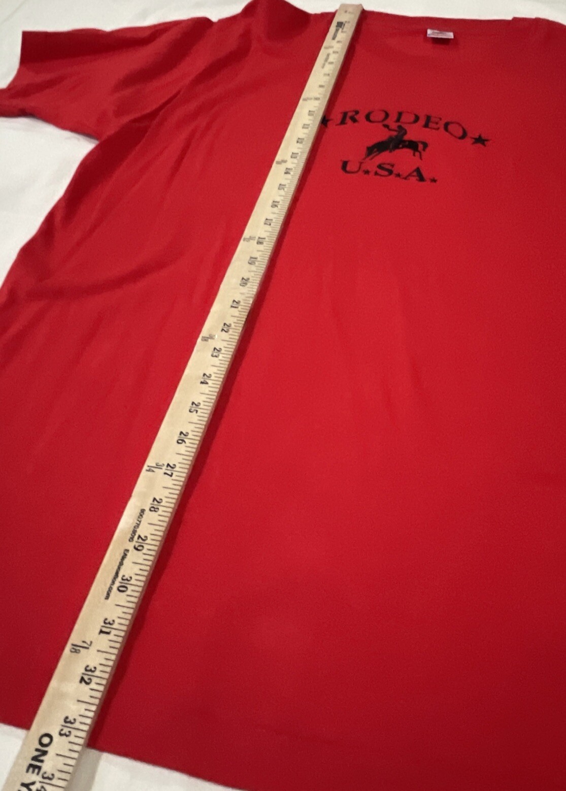 VTG Fruit of The Loom RODEO USA Embroidered Logo Red XL T-Shirt Single Stitch gallery