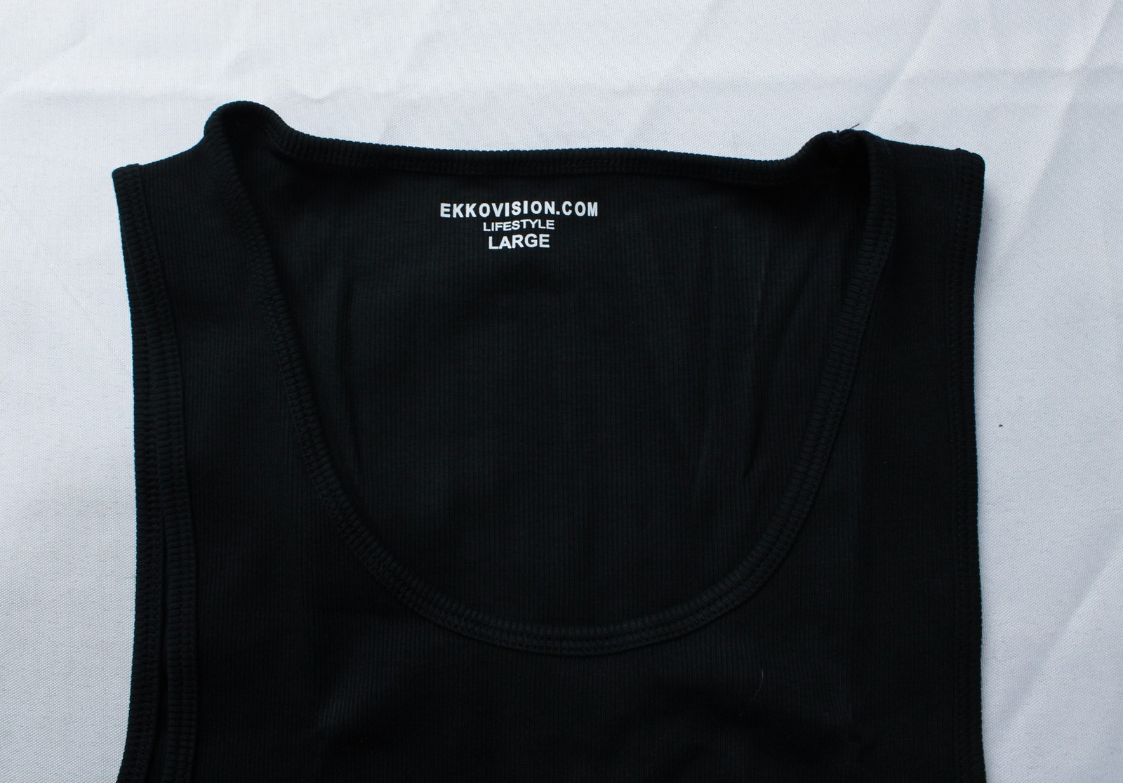 Ekkovision Men's Solid Ribbed Knit Comfort Core Tank Top EH6 Black Large gallery
