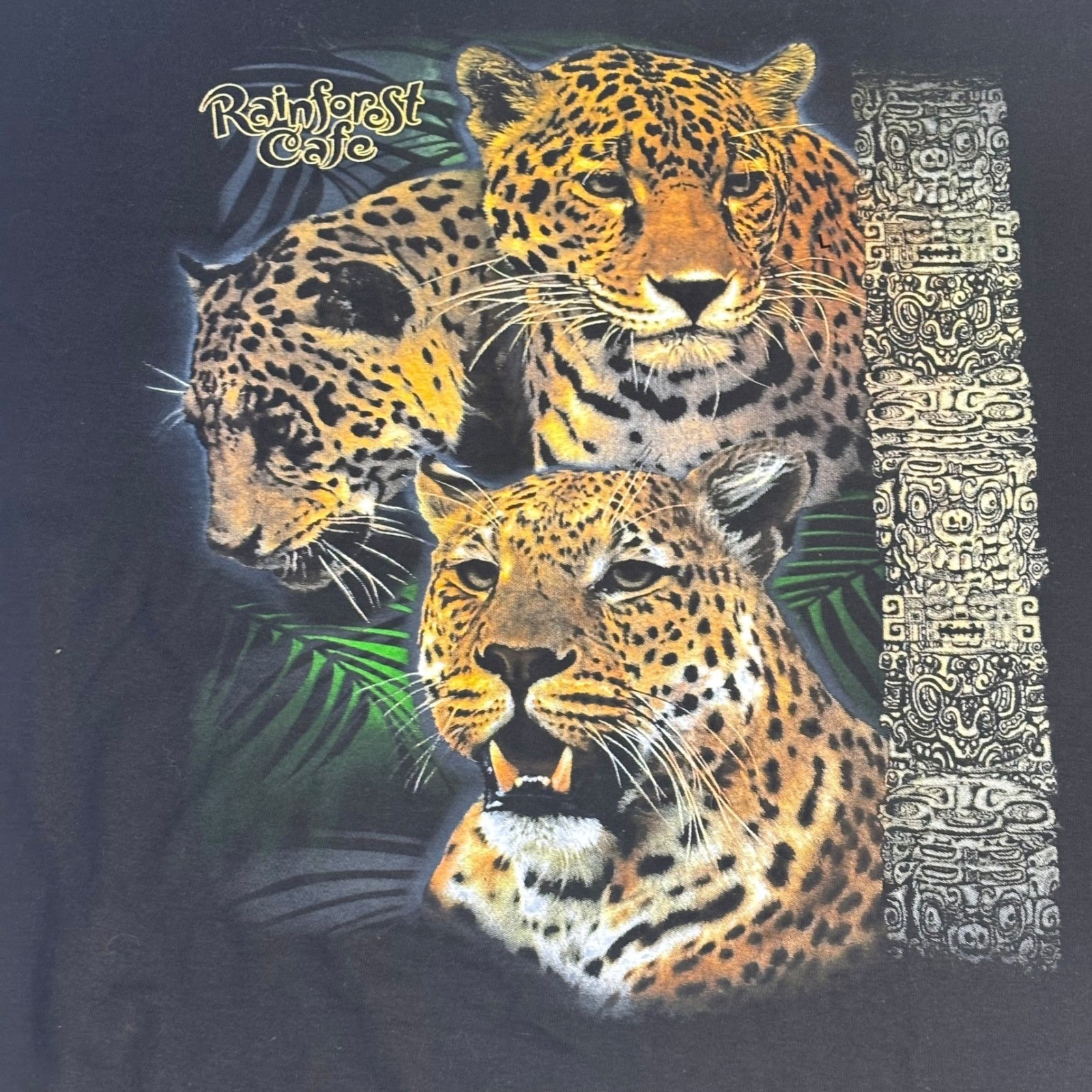 Rainforest Cafe Mens Large Black Leopard Jaguar Graphic T-Shirt New With Tags gallery