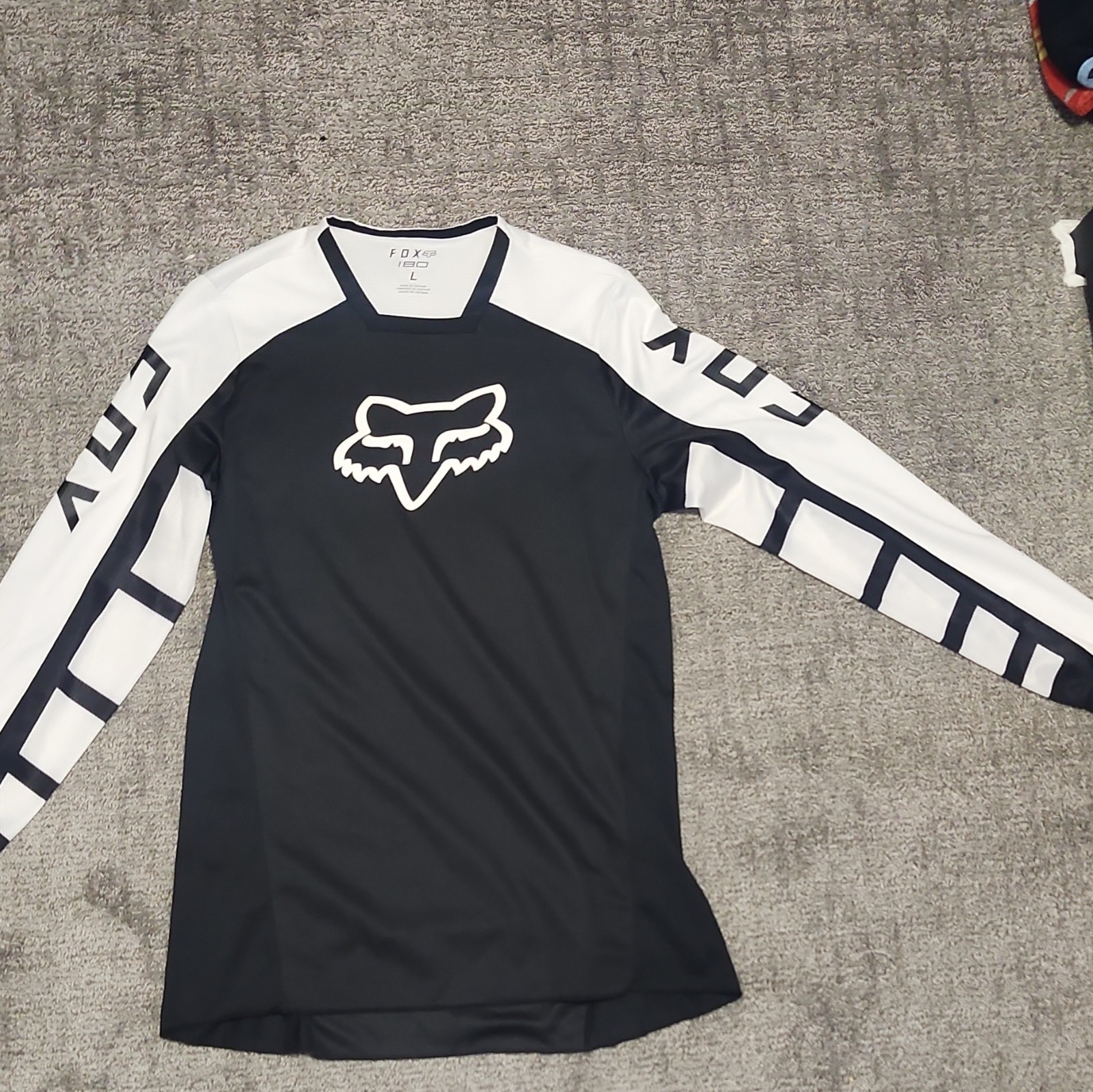 Fox 180 RACING shirt Black/white Long Sleeve L
