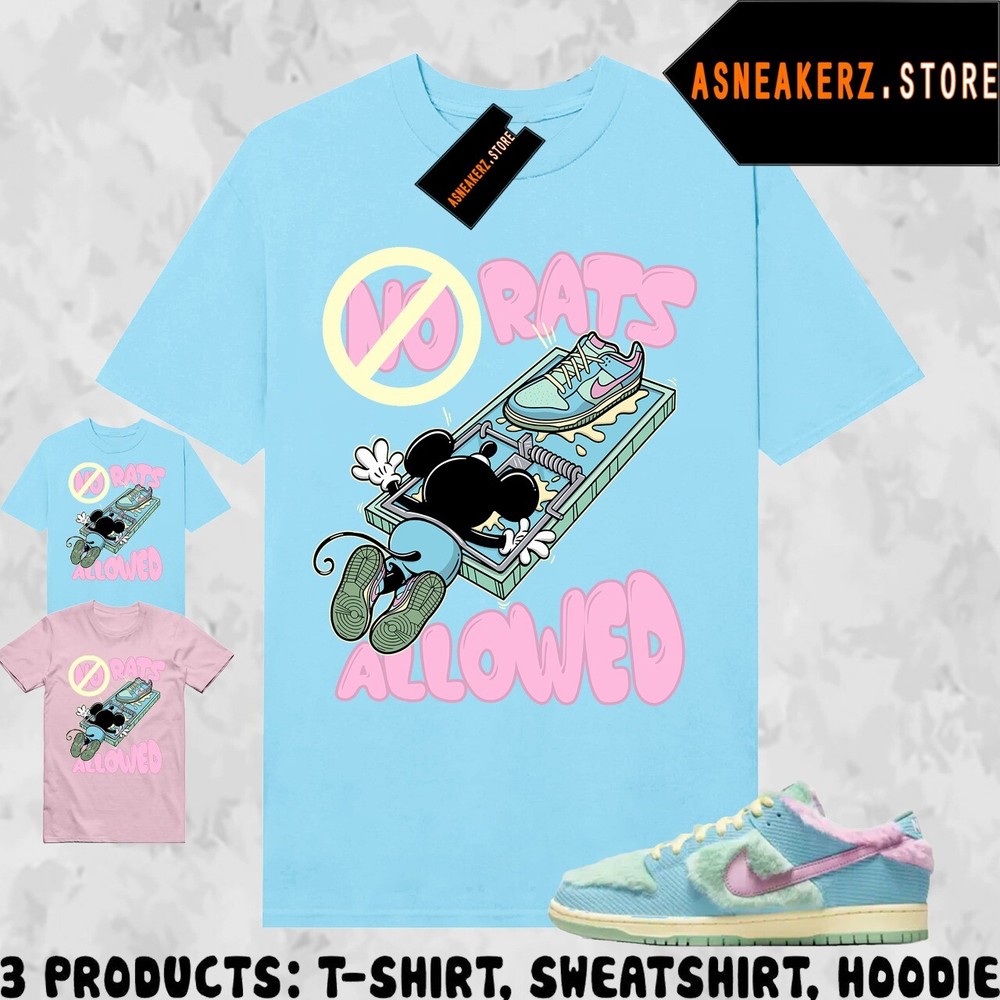 Tee Shirt Matching SB Dunk Low Verdy Visty To Match Sneaker No Rats Allowed