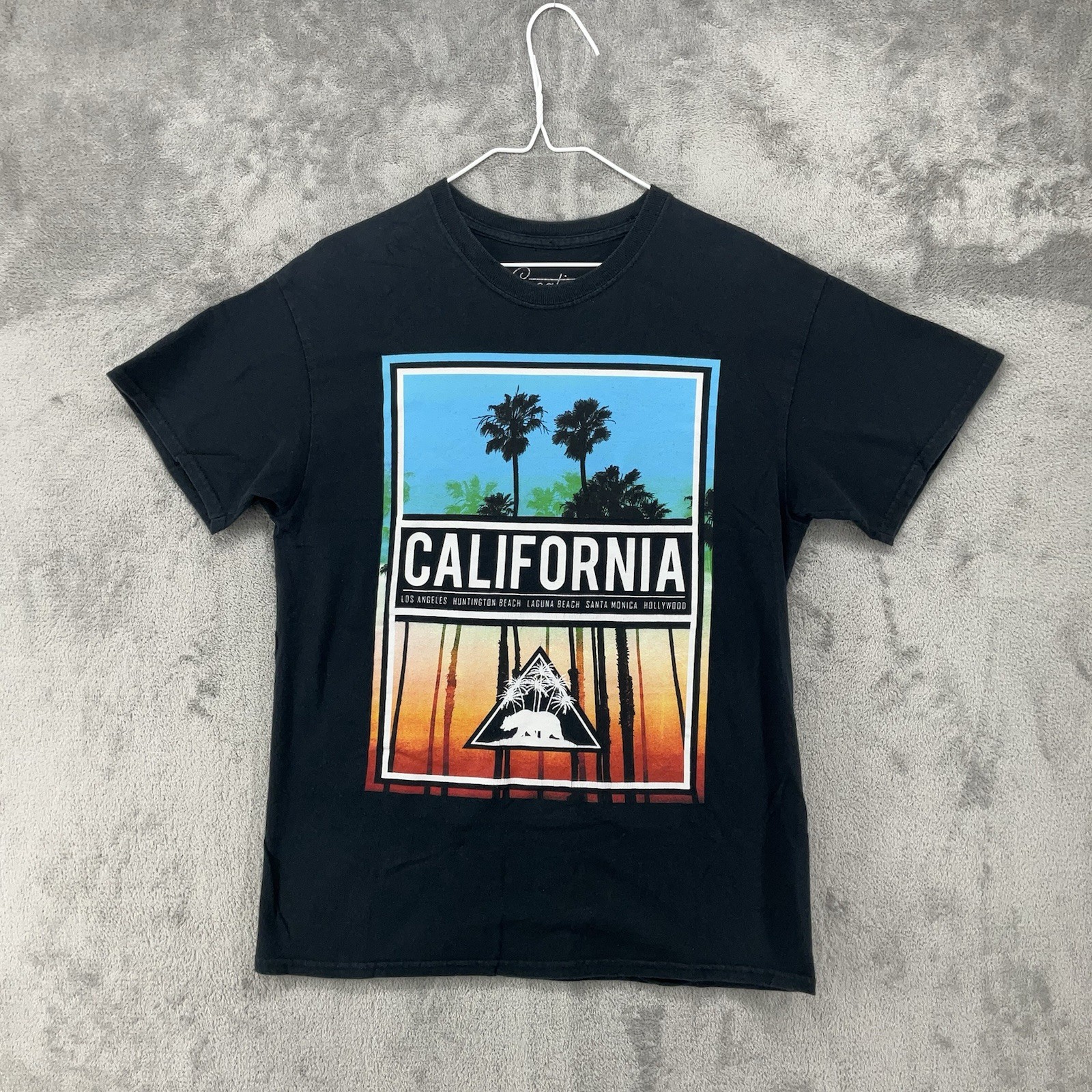 Creative Empire California Shirt Mens Medium Black Palm Trees Beach LA Cali READ gallery