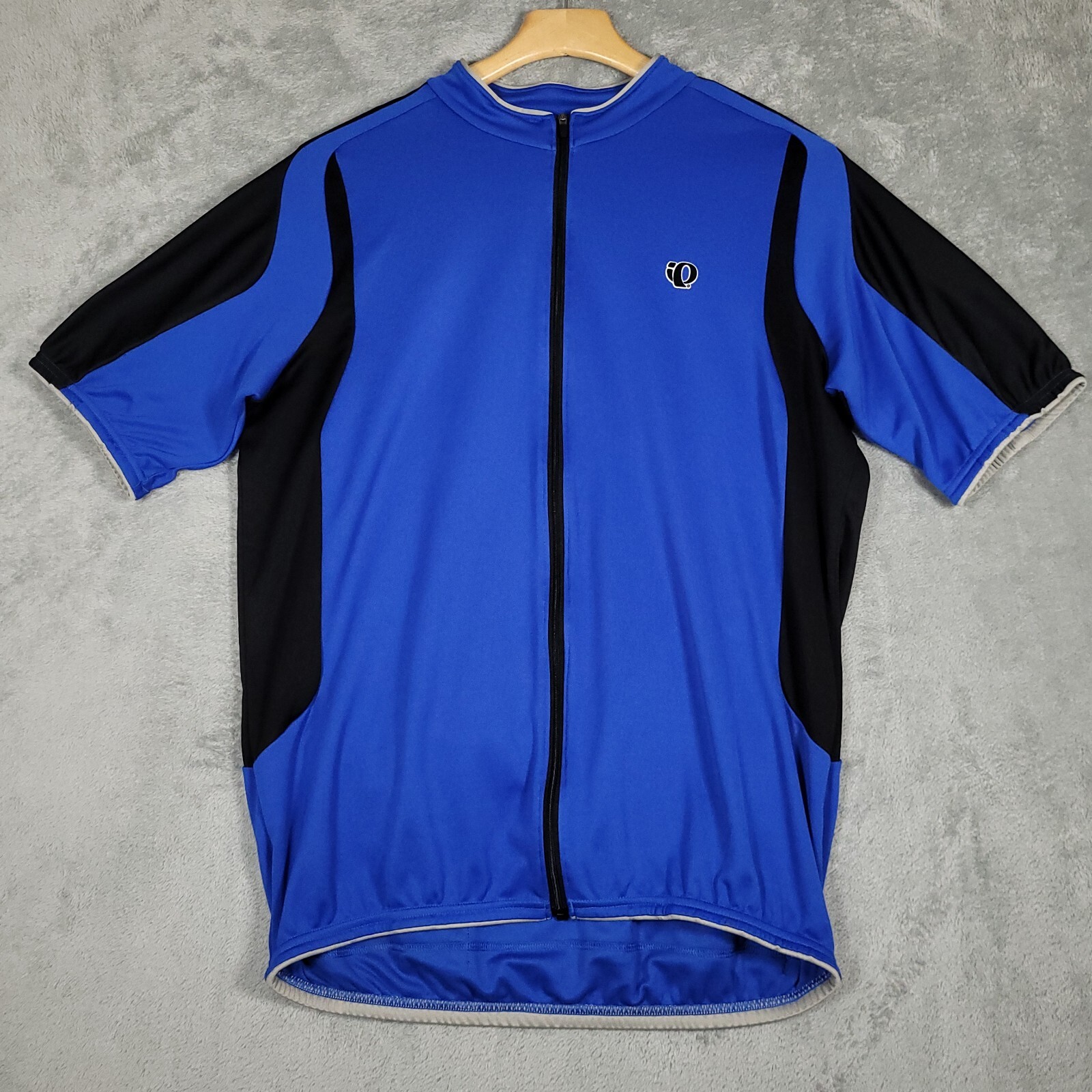 Pearl Izumi Cycling Shirt Mens XL Blue & Black Short Sleeve Zip Back Pockets