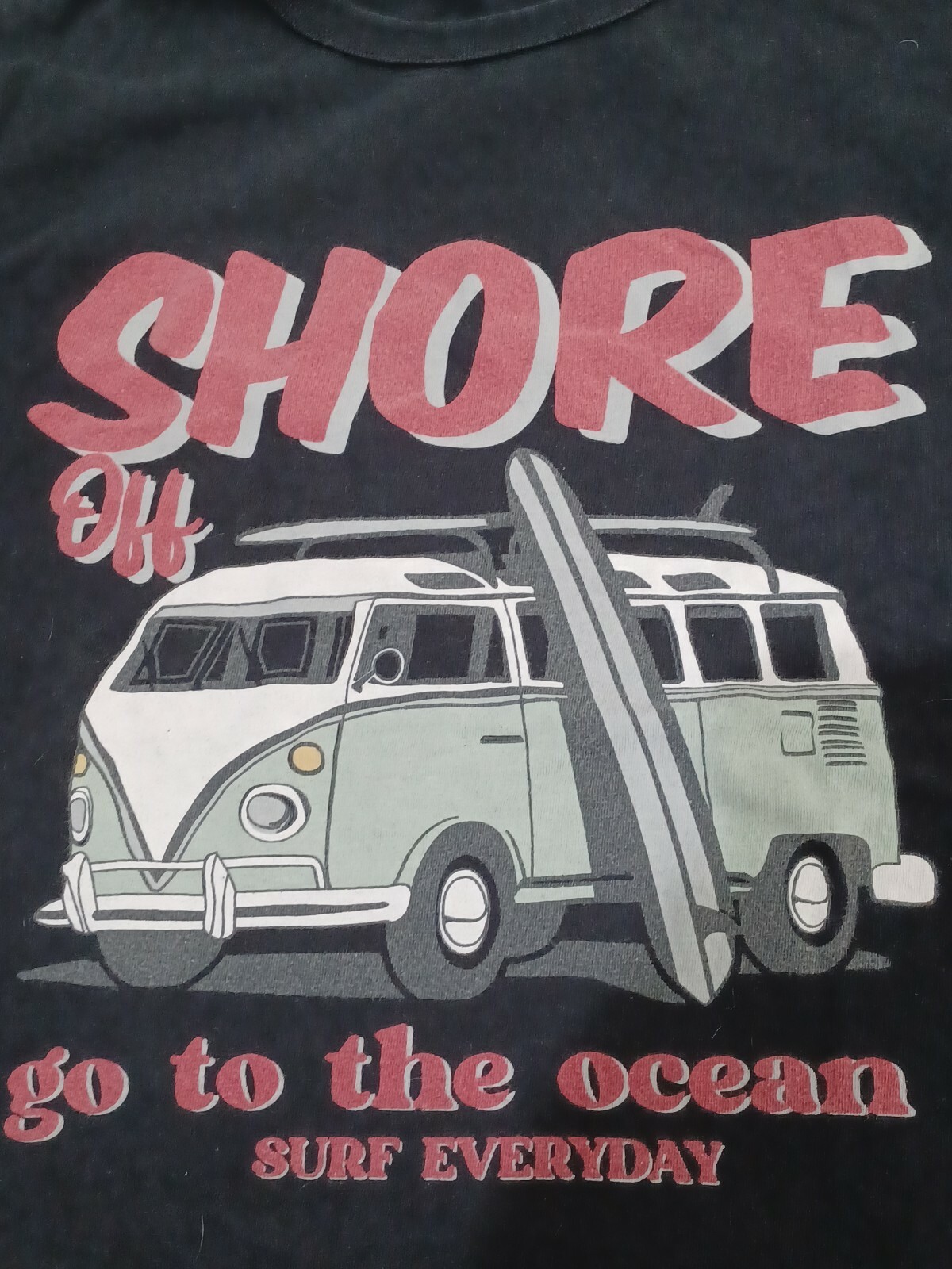 "Shore Off, Go To The Ocean Surf Every Day" Med Hering Men's Black Graphic Tee gallery