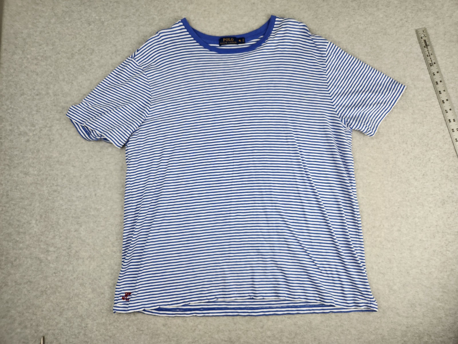 Polo Ralph Lauren Shirt Mens XL Periwinkle Blue Stripes Classic Ringer Tee