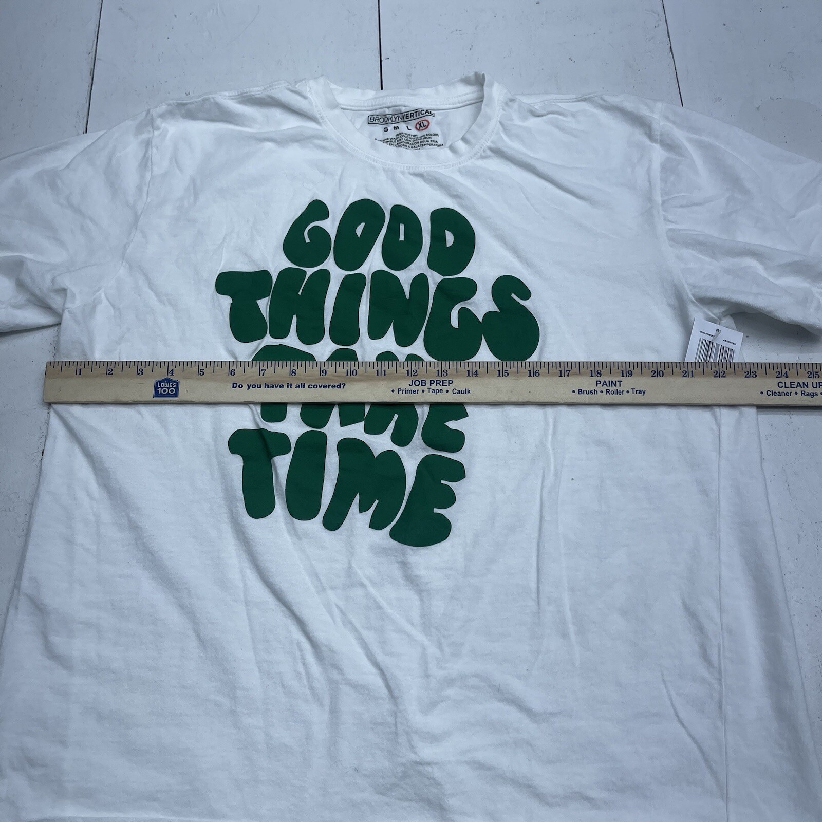 Brooklyn Vertical White Good Things Take Time T Shirt Mens Size XL gallery