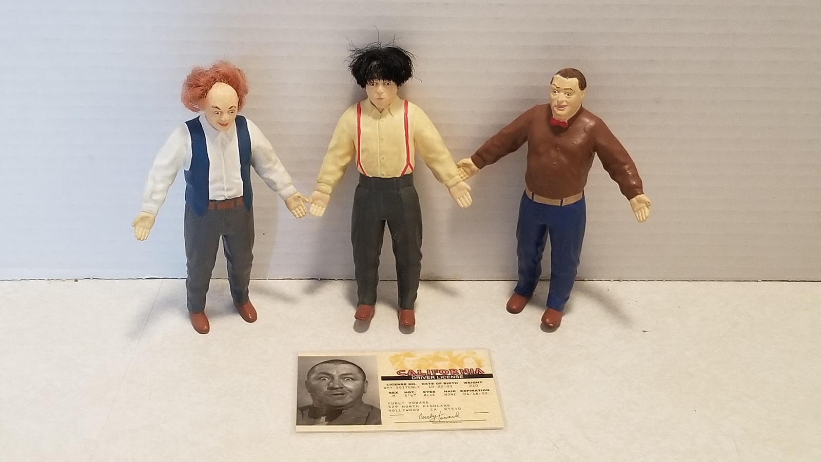 3-Stooges 5″ Rubber Bendables Figures With Curly License Shelf O5