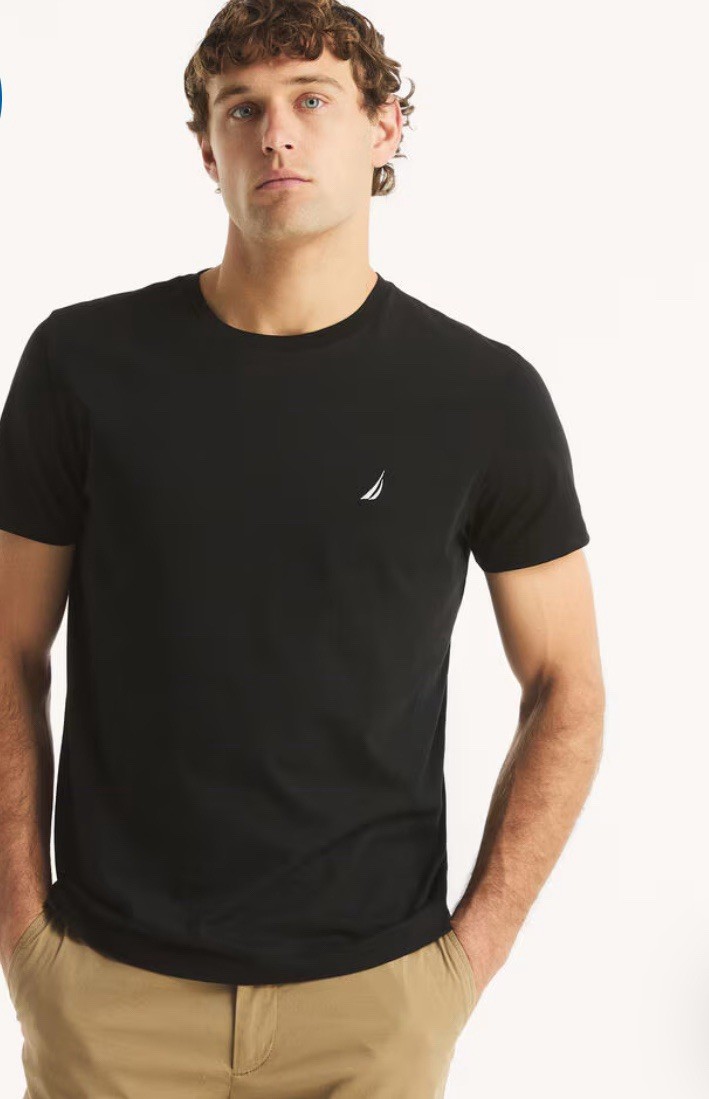 Nautica V36701 True Black T Shirt 100% Cotton LARGE gallery