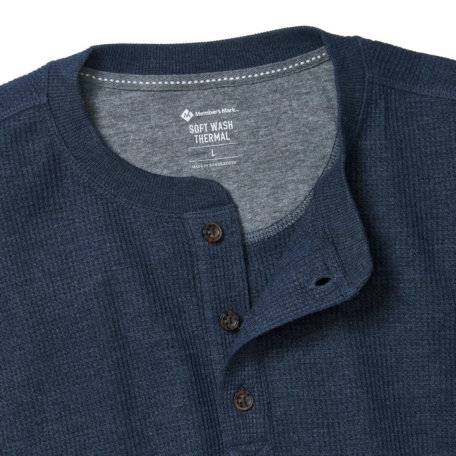Mens Thermal Henley Long Sleeve T-Shirt Grandad Cuff Tee Warm Waffle Knit Winter gallery