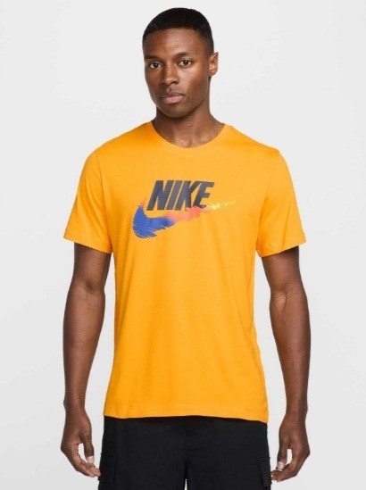 Nike Men Sportswear Graphic Sz Large T-Shirt Yellow Gold Multi Color Swoosh New gallery