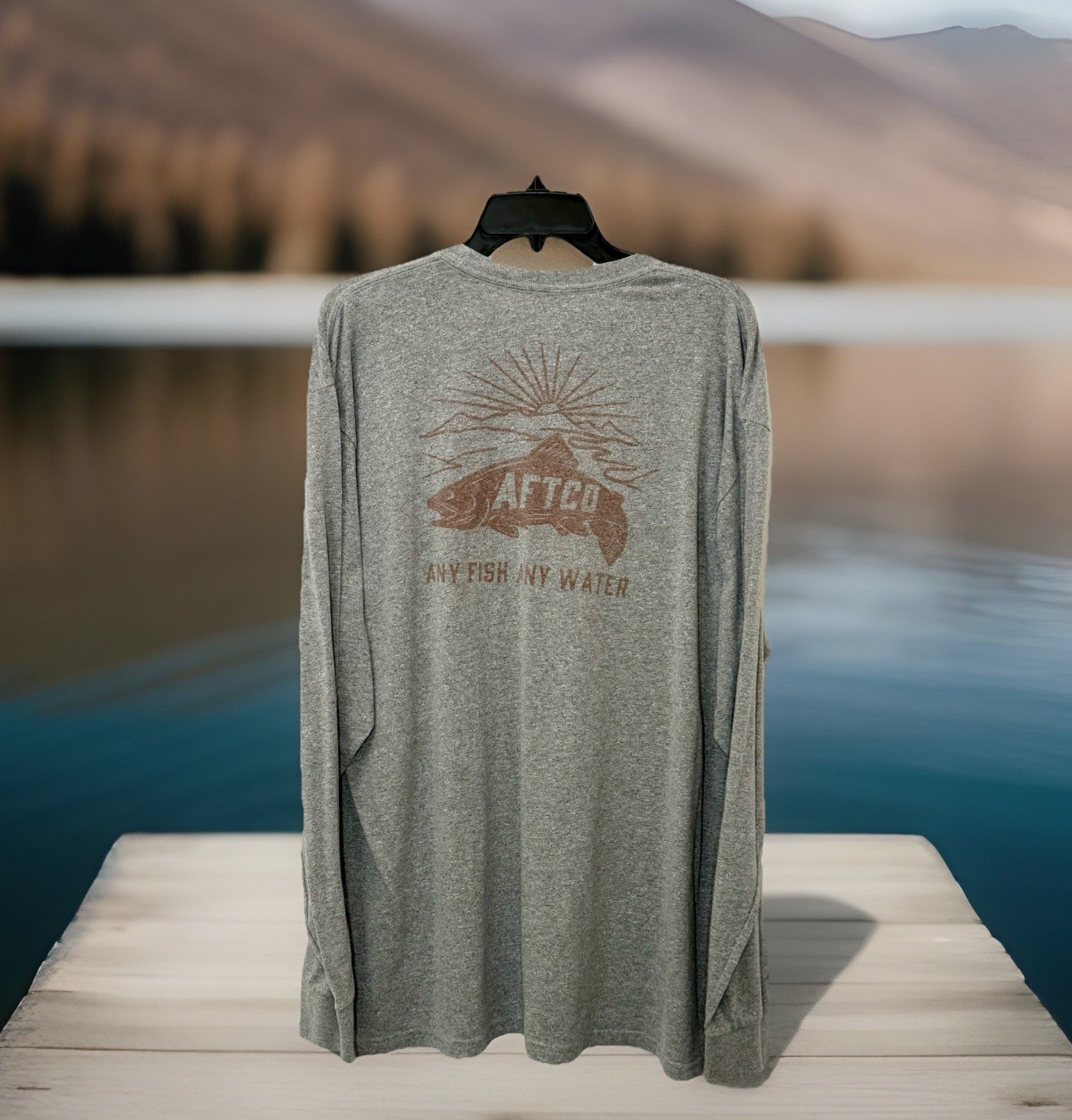 AFTCO Any Fish Any Water L/S Fishing Shirt / Heather Gray / Men’s Size XXL gallery