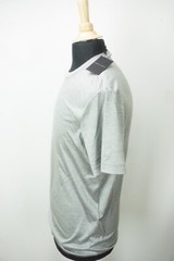 Giorgio Armani Solid Light Gray Cotton Blend Short Sleeve Shirt 48 EU 38 US