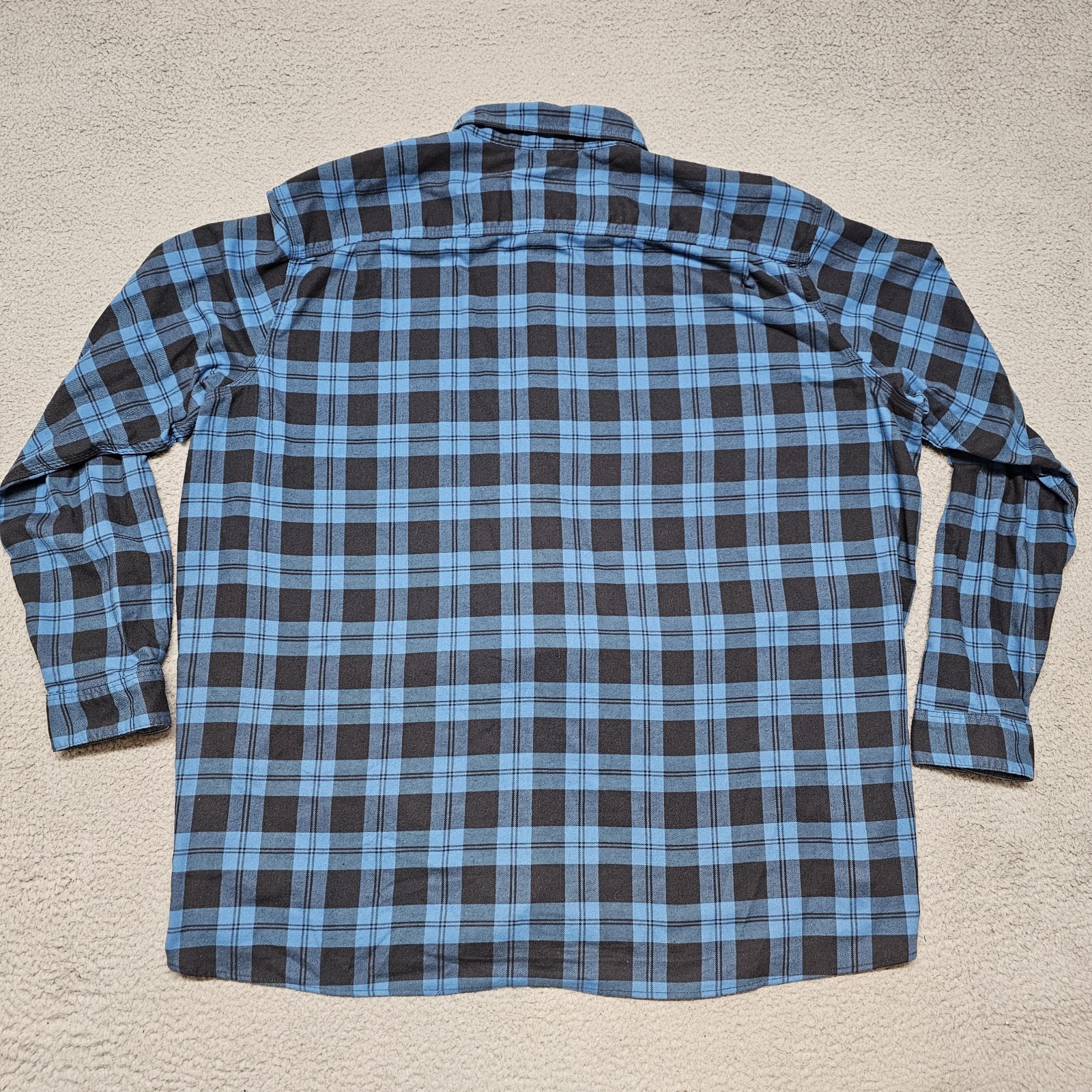 LL Bean Flannel Shirt Men's 3XLT Blue Plaid Button Up Shirt #513682 Untucked Fit gallery