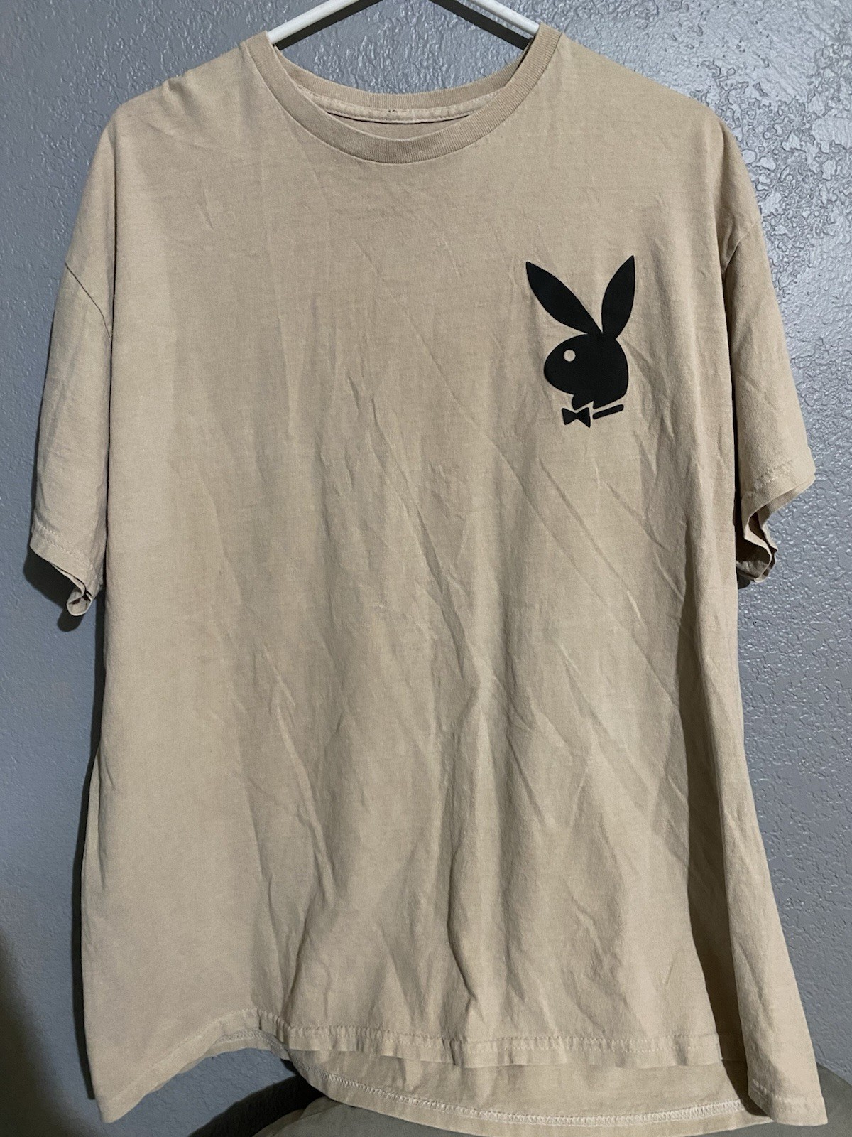 Playboy Pre-owned Unisex Beige Color Logo Tshirt Size L