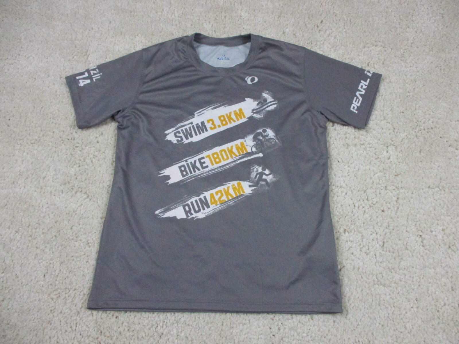 Pearl Izumi Shirt Adult Medium Gray Lightweight Cycling Bike 2014 Brazil iQ Mens