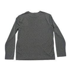 Joseph Abboud Men’s Large Slim Fit Long Sleeve Grey Striped Pullover Shirt