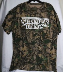 NWT Stranger Things Shirt Mens XL Multicolor Camo Logo Graphic Tee