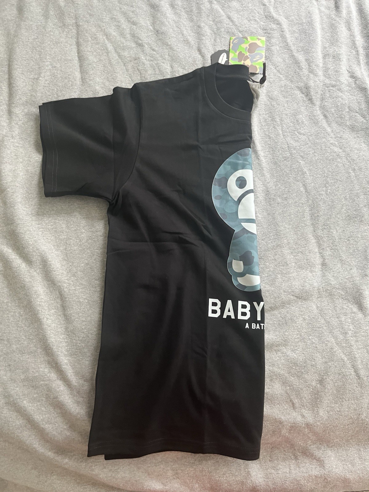 A Bathing Ape BAPE Baby Milo Black Graphic Print Logo Crew Neck T-Shirt M gallery