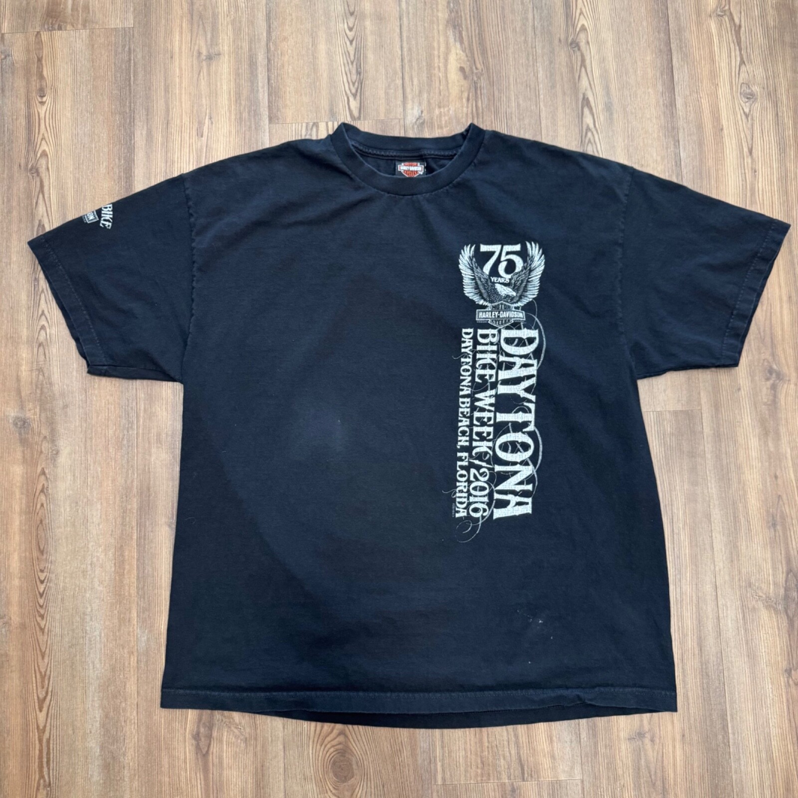 Harley Davidson T Shirt Men’s SZ-2XL 75th Anniversary Bike Week Daytona Beach.