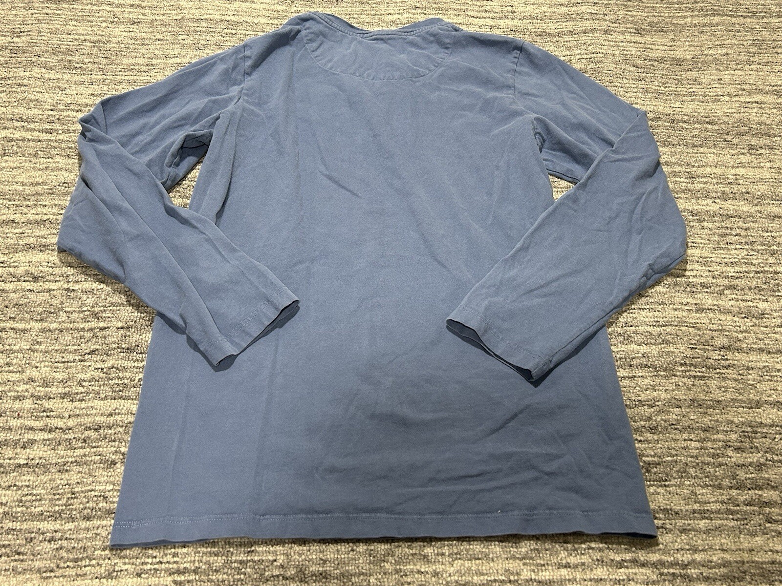 David Archy Shirt Henley Adult Small Blue Long Sleeve Button Cotton Preppy Mens gallery