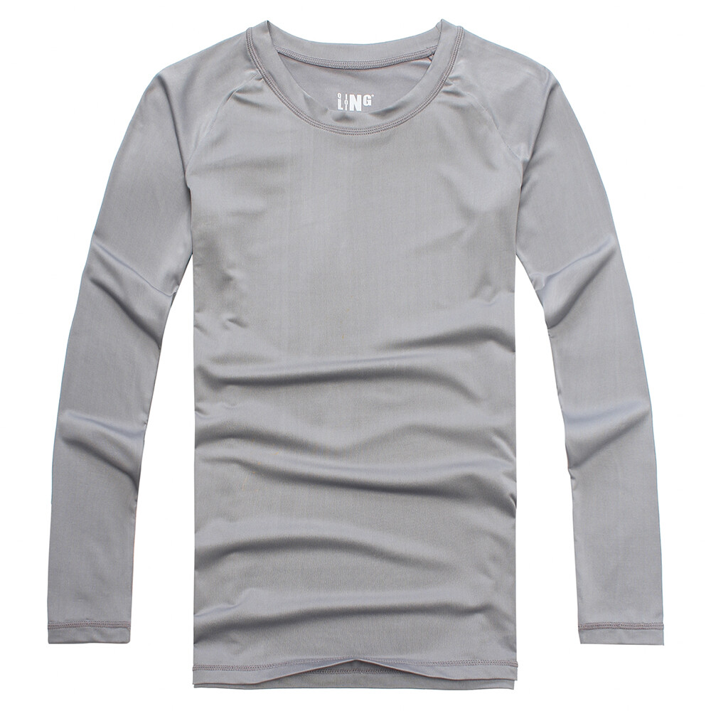 Men Sport Long Sleeve Underwear Johns Winter Thin Basic Crew Top Shirt No Plush gallery