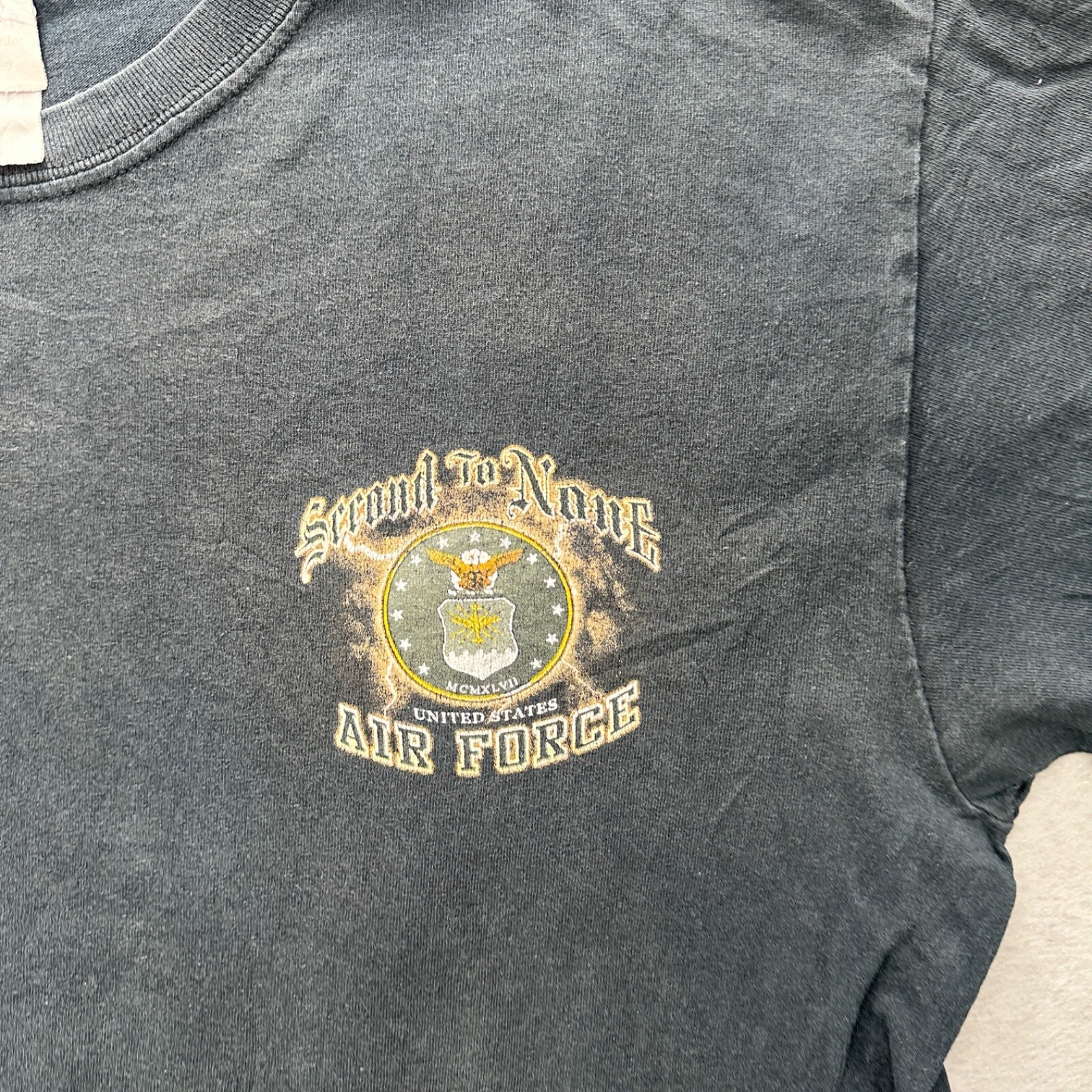 Vintage y2k 2nd Air Squadron T-Shirt Second to None Men's Large Air Force gallery
