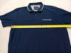 Stitches And Rivets Men’s Size XL Soild Blue Color Shirt 3 Button Stand Collard