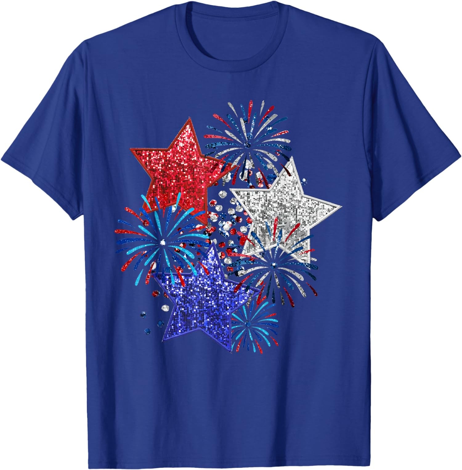 4th Of July Fireworks Stars Funny Cute Printed Design Unisex T-Shirt gallery