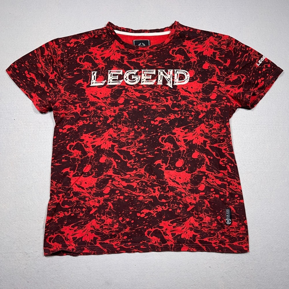 CR24 Chromeedge Legend Shirt Men Medium Regular Red Marble Print Streetwear