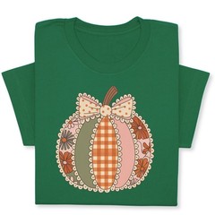 Retro Patchwork Pumpkin Fall T-Shirt – Cute Autumn Gift Tee