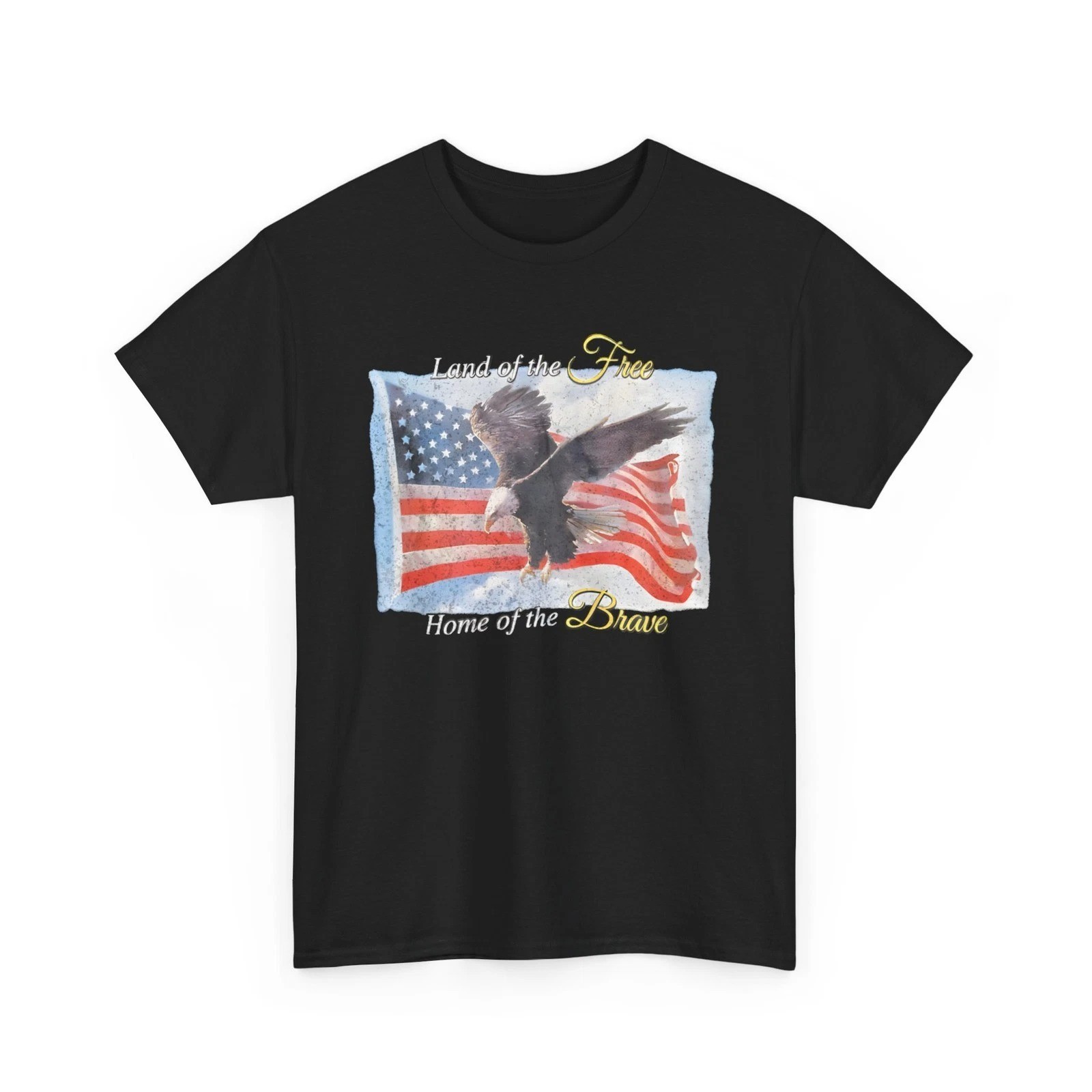 GILDAN TEE Retro Land of the Free Home of the Brave T-Shirt