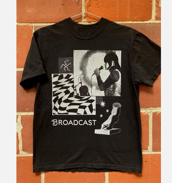 VTG Broadcast band black T-shirt short sleeve All sizes S to 45Xl XA907 gallery