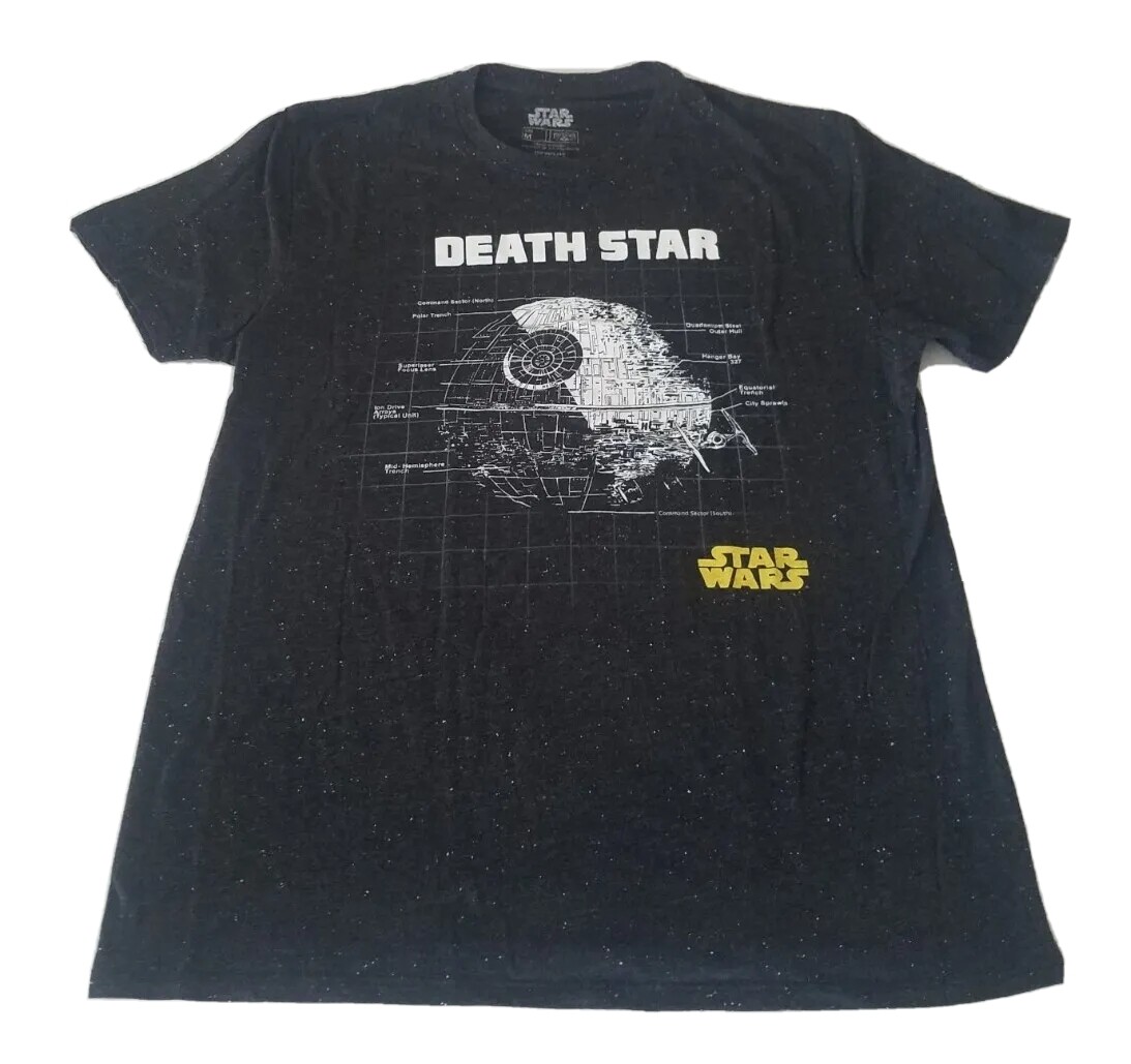 Star Wars DEATH STAR T-Shirt M Black Speckled SciFi Space Sith The Empire Jedi gallery