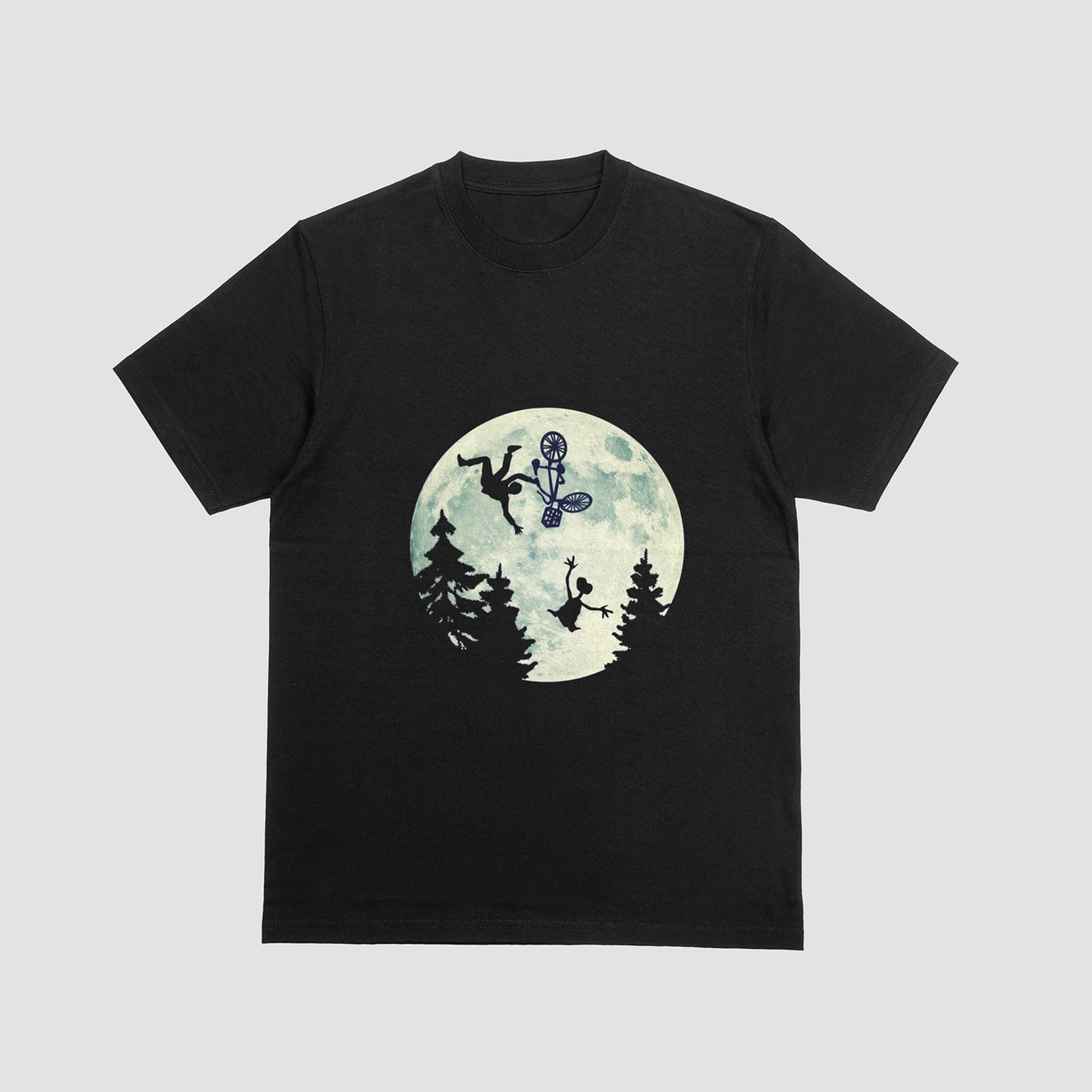 E.T. BIKE CRASH T-Shirt | Classic Spielberg Film Tee | 1980s Sci-Fi Movie Top gallery