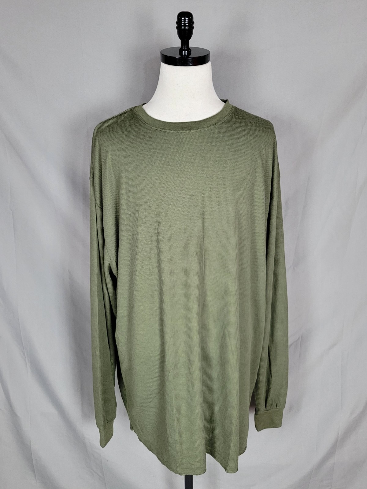 Galaxy Men's 5XL Green Waffle Thermal T-shirt Long Sleeve Cotton/Polyester gallery